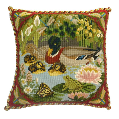 Duck Pond Needlepoint Kit Elizabeth Bradley Design Dark Red 