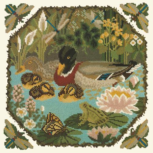 Duck Pond Needlepoint Kit Elizabeth Bradley Design Winter White 