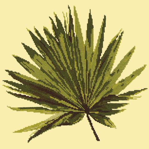 Fan Palm Leaf Needlepoint Kit Elizabeth Bradley Design Butter Yellow 