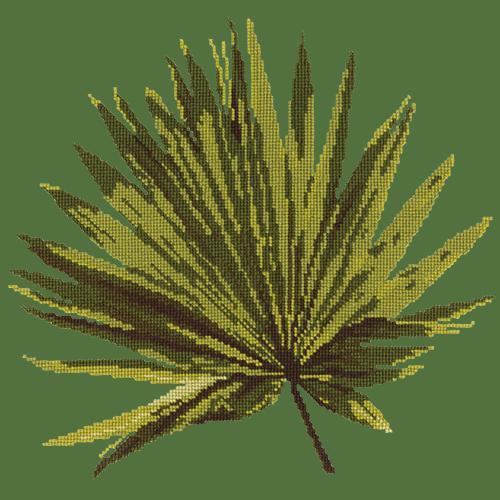 Fan Palm Leaf Needlepoint Kit Elizabeth Bradley Design Dark Green 