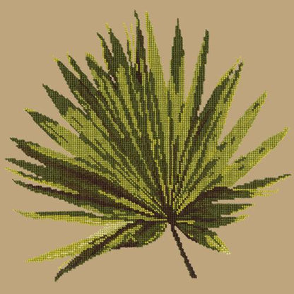 Fan Palm Leaf Needlepoint Kit Elizabeth Bradley Design Sand 