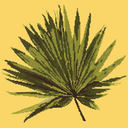 Fan Palm Leaf Needlepoint Kit Elizabeth Bradley Design Sunflower Yellow 