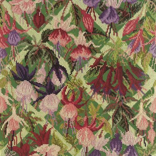 Fuchsia Trellis Needlepoint Kit Elizabeth Bradley Design Dark Green 