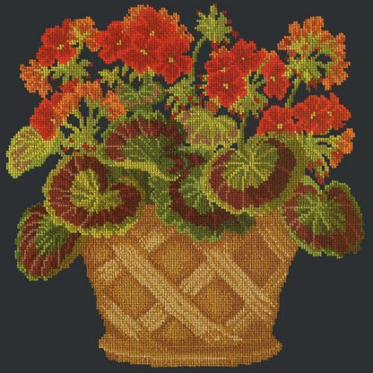 Geranium Pot Needlepoint Kit Elizabeth Bradley Design Black 