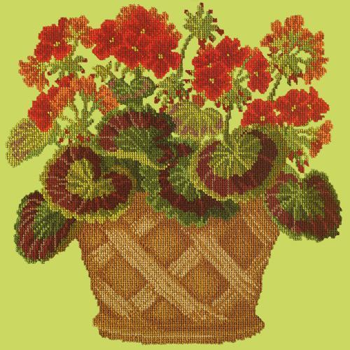 Geranium Pot Needlepoint Kit Elizabeth Bradley Design Pale Lime 