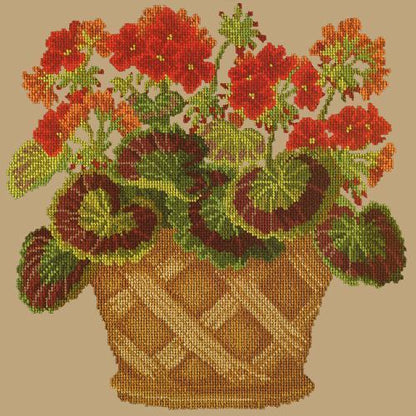 Geranium Pot Needlepoint Kit Elizabeth Bradley Design Sand 