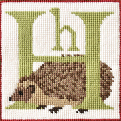 H-Hedgehog Needlepoint Kit Elizabeth Bradley Design 