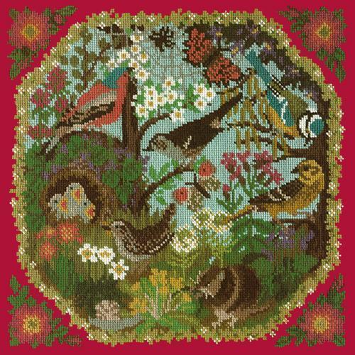 Hedgerow Needlepoint Kit Elizabeth Bradley Design Bright Red 