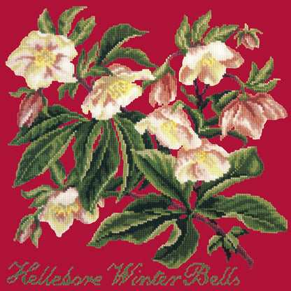 Hellebore Winter Bells Needlepoint Kit Elizabeth Bradley Design Bright Red 