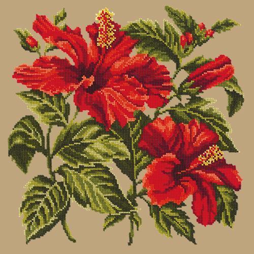 Hibiscus Needlepoint Kit Elizabeth Bradley Design Sand 