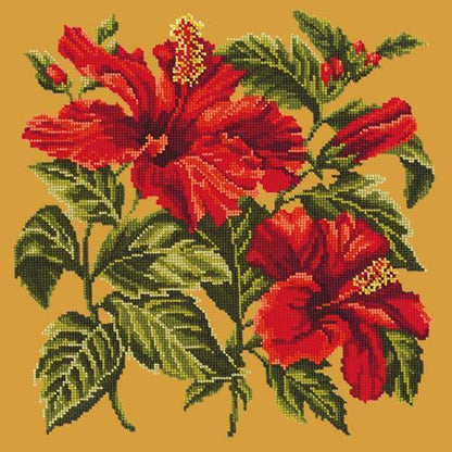 Hibiscus Needlepoint Kit Elizabeth Bradley Design Yellow 