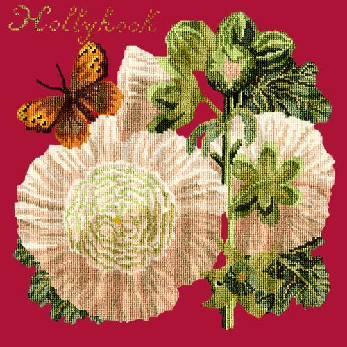 Hollyhock Needlepoint Kit Elizabeth Bradley Design Bright Red 