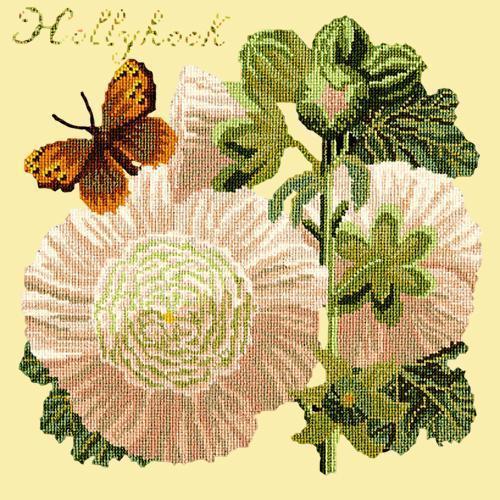 Hollyhock Needlepoint Kit Elizabeth Bradley Design Butter Yellow 