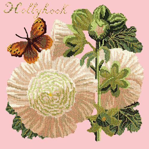 Hollyhock Needlepoint Kit Elizabeth Bradley Design Pale Rose 