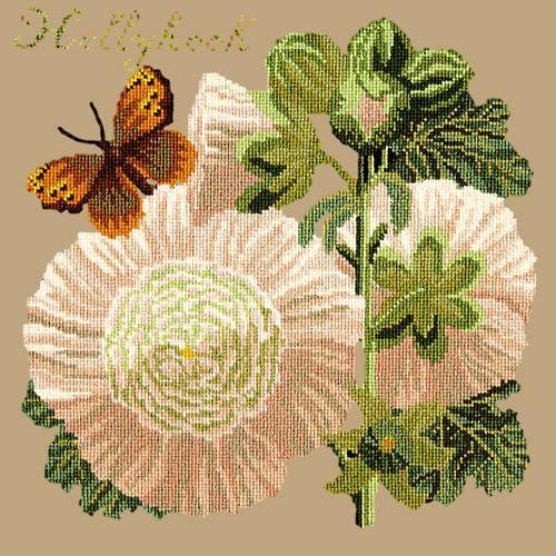 Hollyhock Needlepoint Kit Elizabeth Bradley Design Sand 