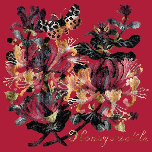 Honeysuckle Needlepoint Kit Elizabeth Bradley Design Bright Red 
