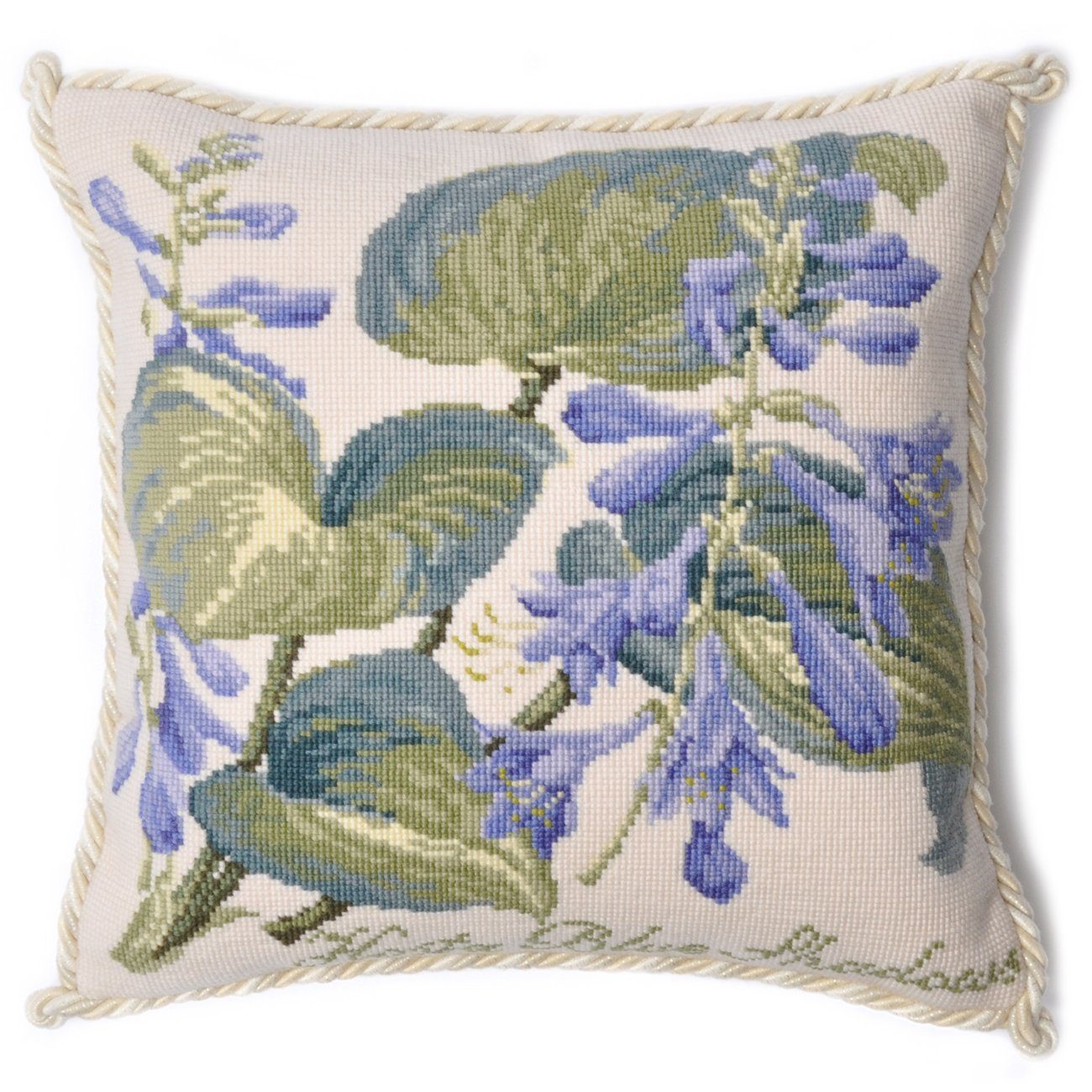 Hosta Blue Shadows Needlepoint Kit Elizabeth Bradley Design Cream 