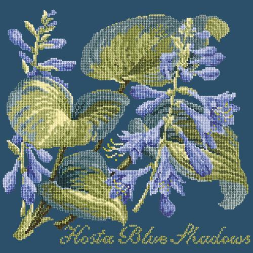 Hosta Blue Shadows Needlepoint Kit Elizabeth Bradley Design Dark Blue 