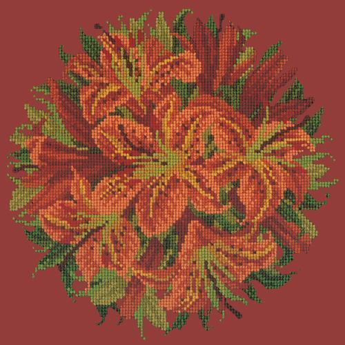 Lily Ball Needlepoint Kit Elizabeth Bradley Design Dark Red 