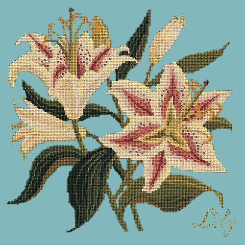 Lily Needlepoint Kit Elizabeth Bradley Design Duck Egg Blue 