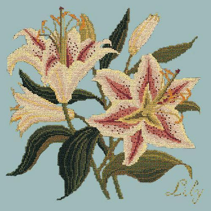 Lily Needlepoint Kit Elizabeth Bradley Design Pale Blue 