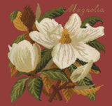 Magnolia Needlepoint Kit Elizabeth Bradley Design Dark Red 