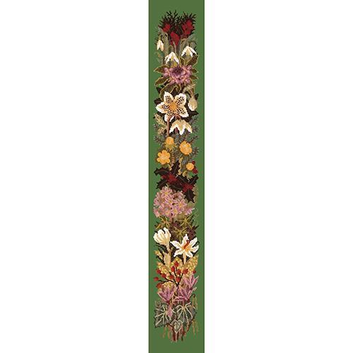 Midwinter Bell Pull Needlepoint Kit Elizabeth Bradley Design Dark Green 