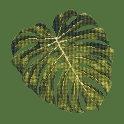 Monstera Leaf Needlepoint Kit Elizabeth Bradley Design Dark Green 