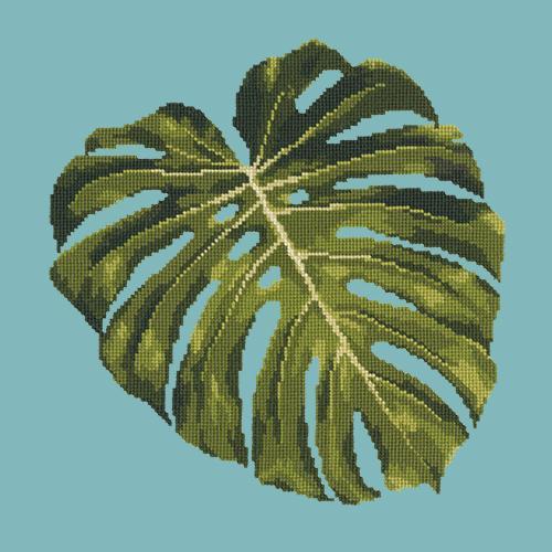 cross stitch monstera Monstera Leaf Needlepoint Kit