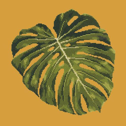 Monstera Leaf Needlepoint Kit Elizabeth Bradley Design Yellow 