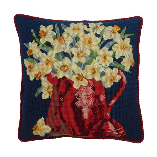 Narcissi Pot Needlepoint Kit Elizabeth Bradley Design Dark Blue 