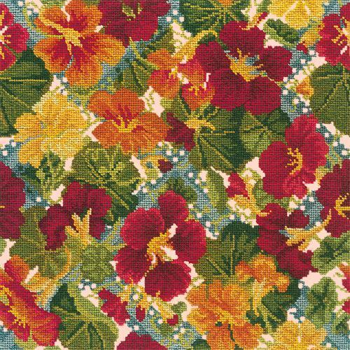 Nasturtium Trellis Needlepoint Kit Elizabeth Bradley Design Salmon Pink 