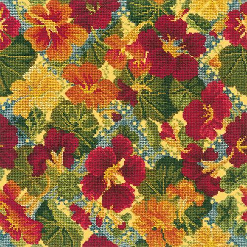 Nasturtium Trellis Needlepoint Kit Elizabeth Bradley Design Sunflower Yellow 