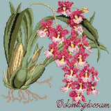Odontoglossum (Tiger Orchid) Needlepoint Kit Elizabeth Bradley Design Pale Blue 