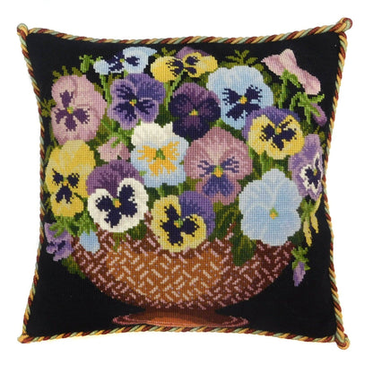 Pansy Bowl Needlepoint Kit Elizabeth Bradley Design Black 