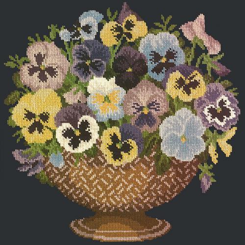 Pansy Bowl Needlepoint Kit Elizabeth Bradley Design 