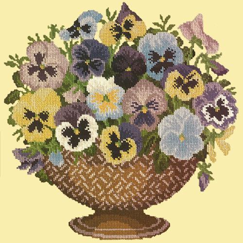 Pansy Bowl Needlepoint Kit Elizabeth Bradley Design Butter Yellow 