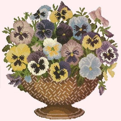 Pansy Bowl Needlepoint Kit Elizabeth Bradley Design Cream 