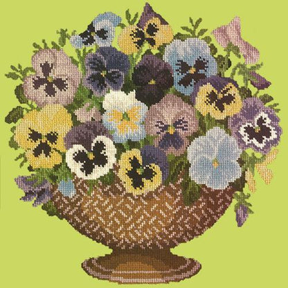 Pansy Bowl Needlepoint Kit Elizabeth Bradley Design Pale Lime 