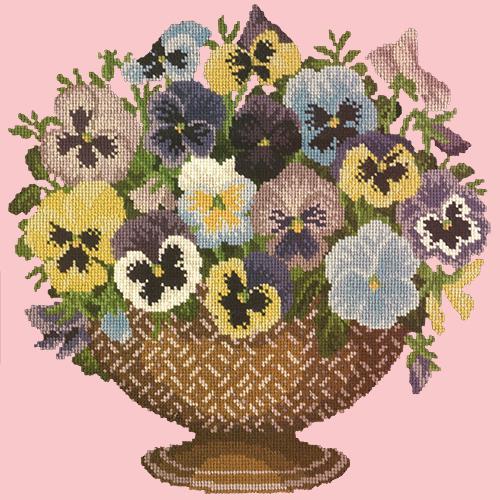 Pansy Bowl Needlepoint Kit Elizabeth Bradley Design Pale Rose 