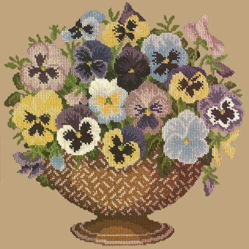 Pansy Bowl Needlepoint Kit Elizabeth Bradley Design Sand 