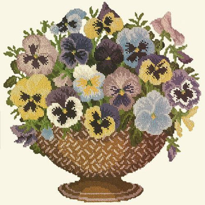 Pansy Bowl Needlepoint Kit Elizabeth Bradley Design Winter White 