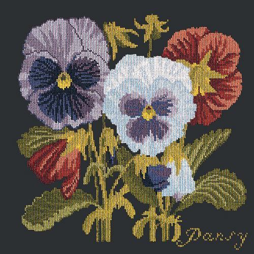 Vibrant Pansy - Stamped Needlepoint - Needle Pointers – Embroidery Outpost