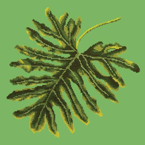 Philodendron Leaf Needlepoint Kit Elizabeth Bradley Design Grass Green 