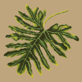 Philodendron Leaf Needlepoint Kit Elizabeth Bradley Design Sand 
