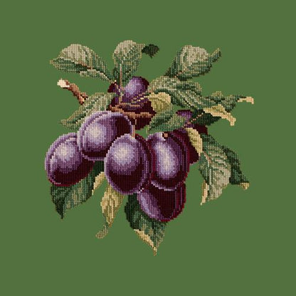 Plums Needlepoint Kit Elizabeth Bradley Design Dark Green 