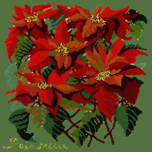 Dramatic White Poinsettia Needlepoint Stocking Kit Holly Berries  Contemporary Stitchery Crafts