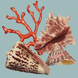 Red Coral Needlepoint Kit Elizabeth Bradley Design Pale Blue 