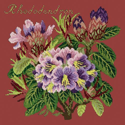 Rhododendron Needlepoint Kit Elizabeth Bradley Design Dark Red 