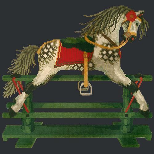 Rocking Horse Needlepoint Kit Elizabeth Bradley Design Black 